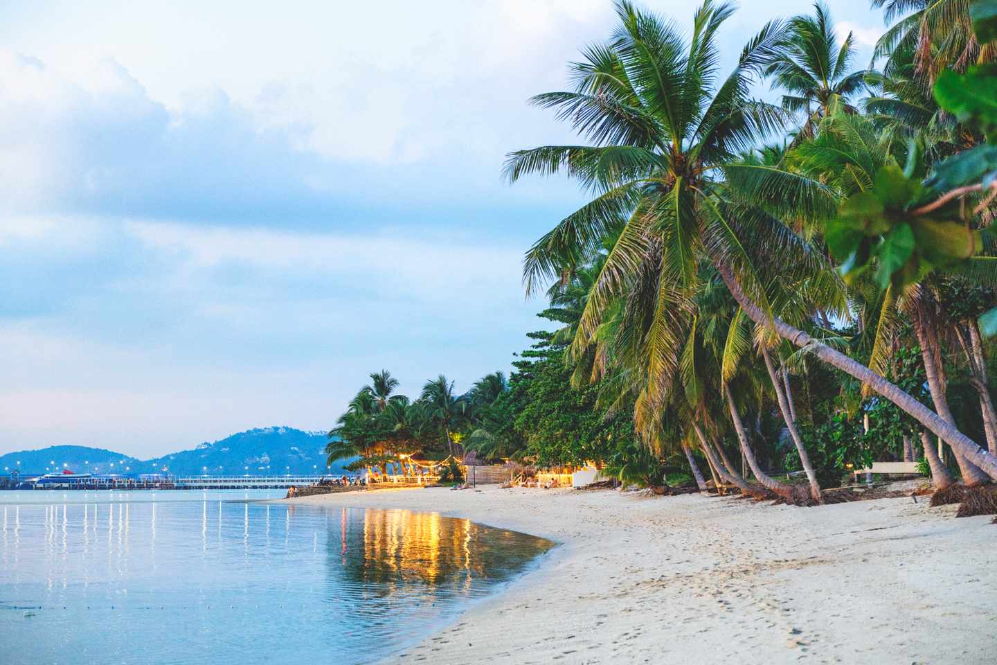 Hotels auf Koh Samui: Strand nach Sonnenuntergang
