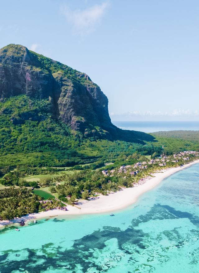 Mauritius Le Morne Strand, blaues Meer