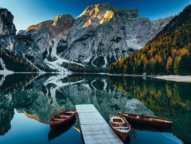 Pragser Wildsee in Südtirol, Italien
