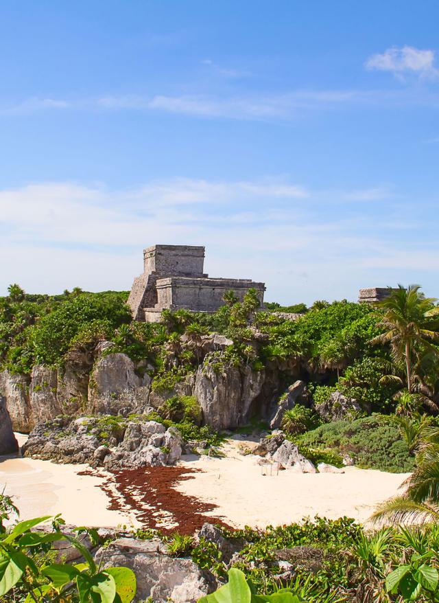 Ruine am Strand von Yucatan, Mexiko