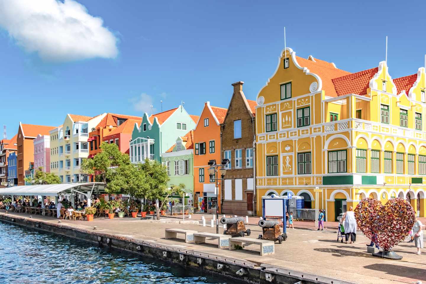 GettyImages-2168005460.jpg Blick auf bunte Häuser in Willemstad, Curaçao