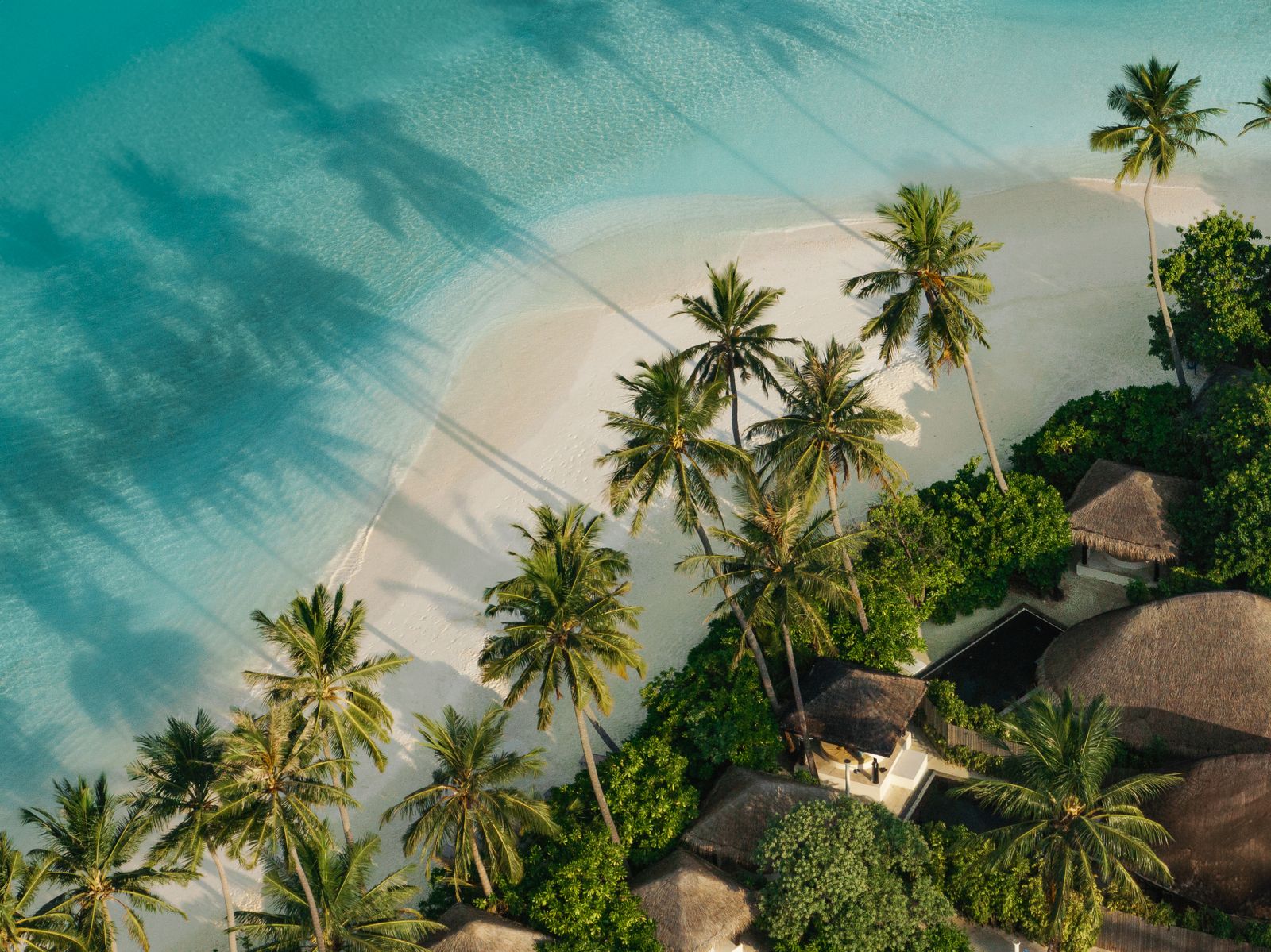 Sun Siyam Iru Fushi - Blick auf die Insel mit Traumstrand und türkisblauem Meer