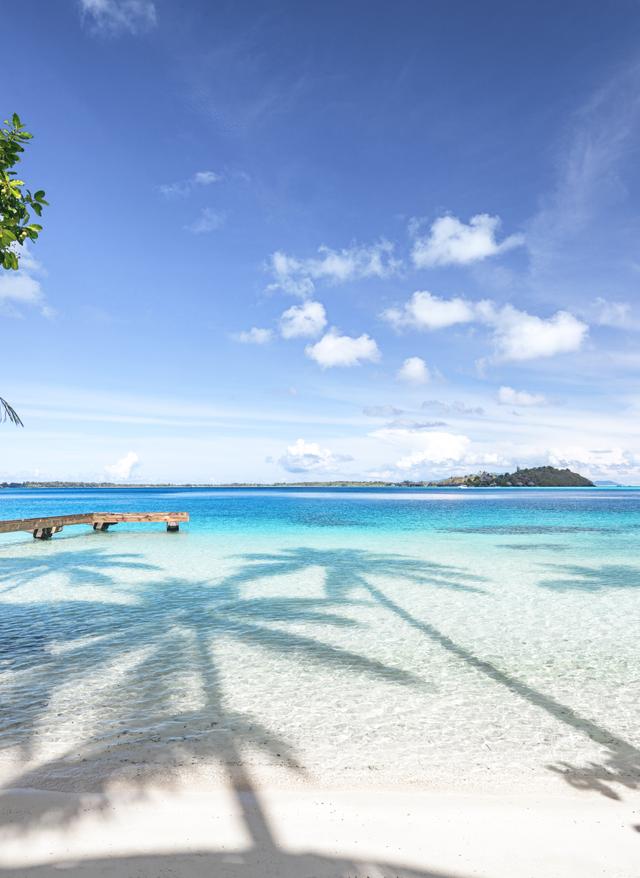 Hotels auf Bora Bora Blick auf einen Strand auf Bora Bora