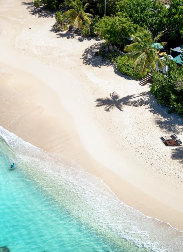 Karibik Luftaufnahme Strand Antigua Insel Barbuda