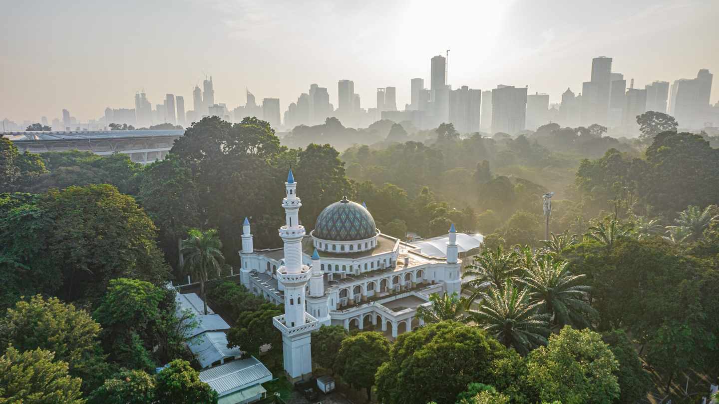 Luftaufnahme einer Moschee