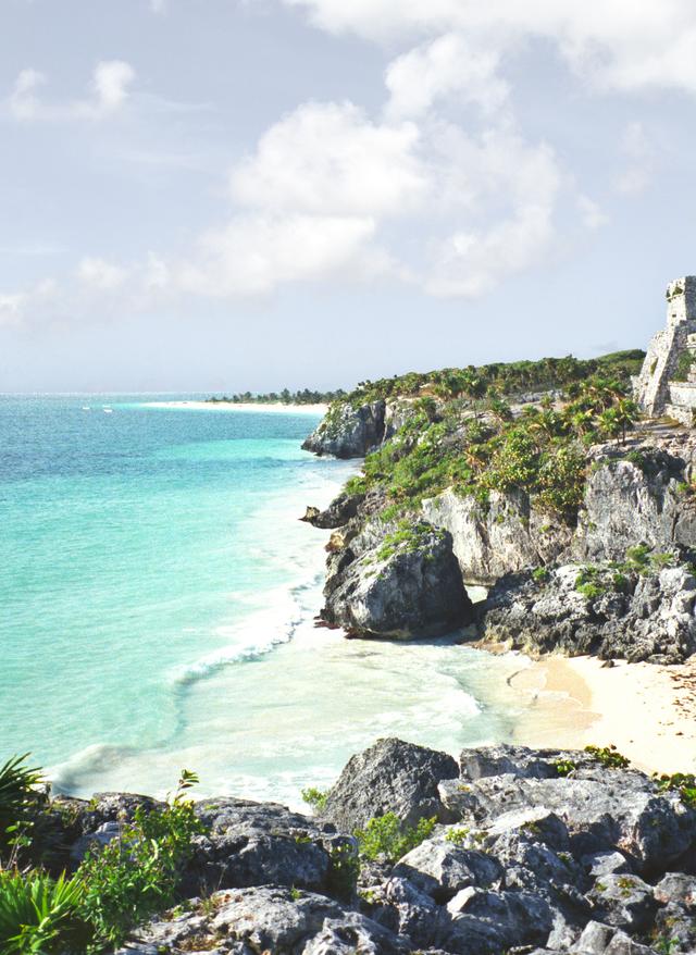 Maya Ruinen am Strand von Tulum, Mexiko