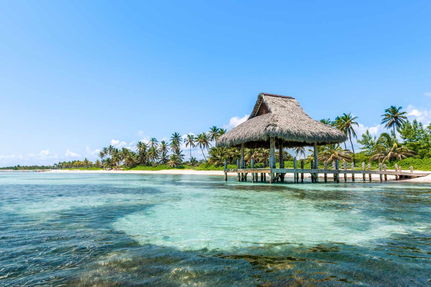 Strandhütte auf dem Meer in Punta Cana