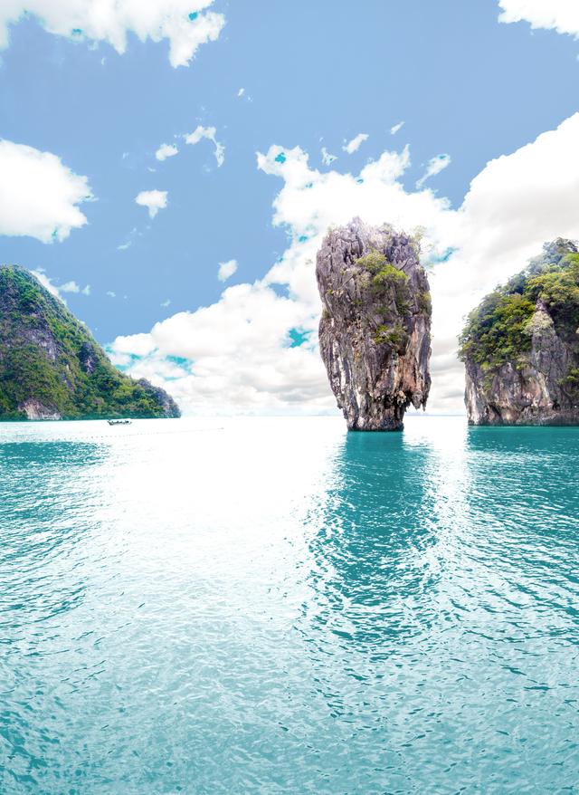Thailand Bucht Felsen Blaues Meer