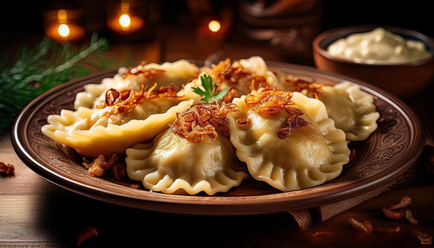 blt7a38e2d3fadd0d9c-polen-posen-pierogi-506784_AdobeStock_1436370252_Pierogi-Polnische-Teigtaschen.jpg Teller mit polnischen Pierogen
