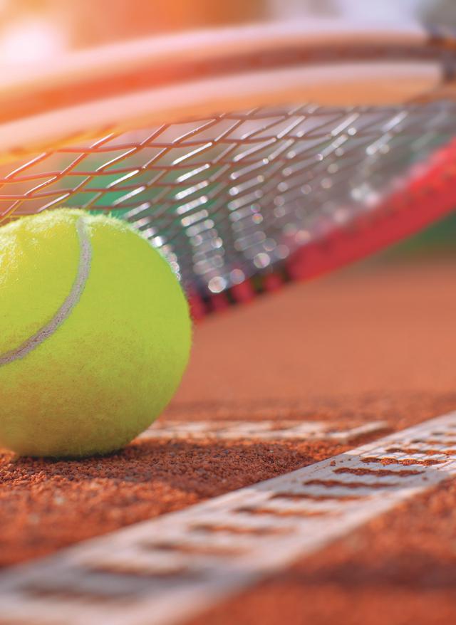 Mehr erfahren Tennisschläger liegt auf Tennisball