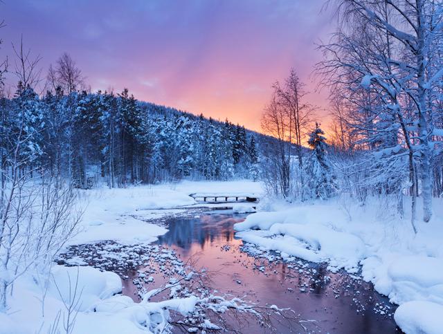 Hotel in Lappland buchen Sonnenaufgang in Lappland, Finnland