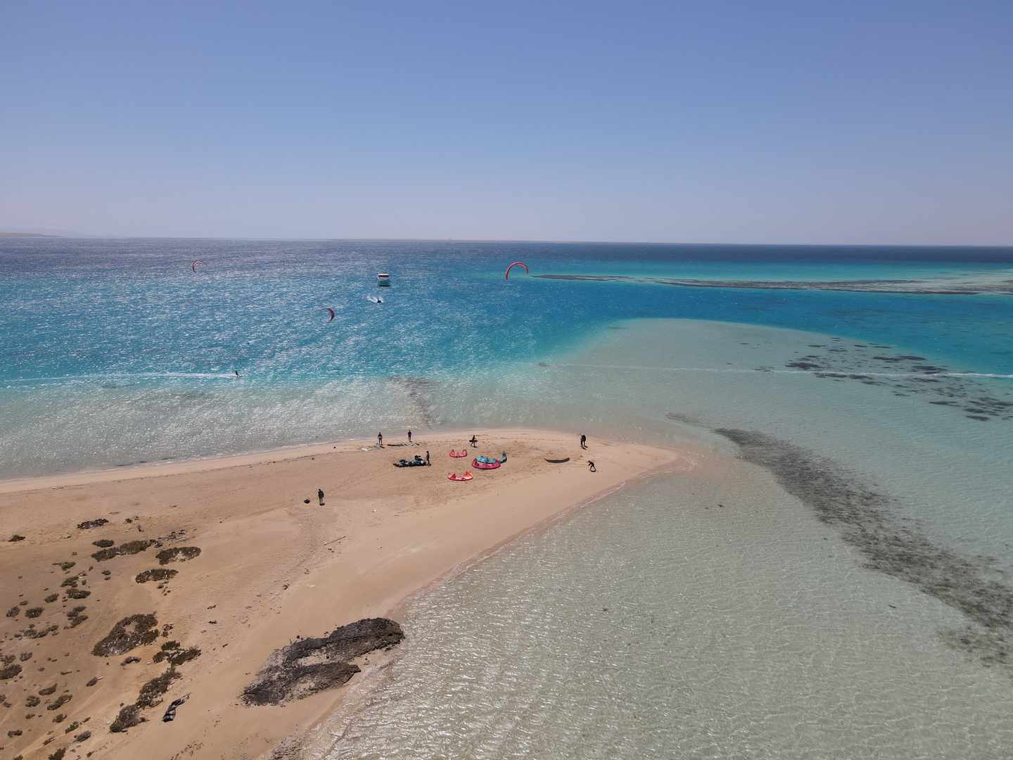 Ausblick auf einen Strand zum Kitesurfen in El Gouna