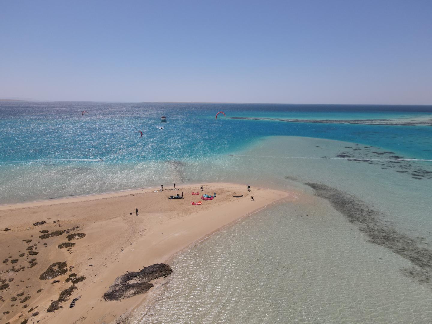 Ausblick auf einen Strand zum Kitesurfen in El Gouna