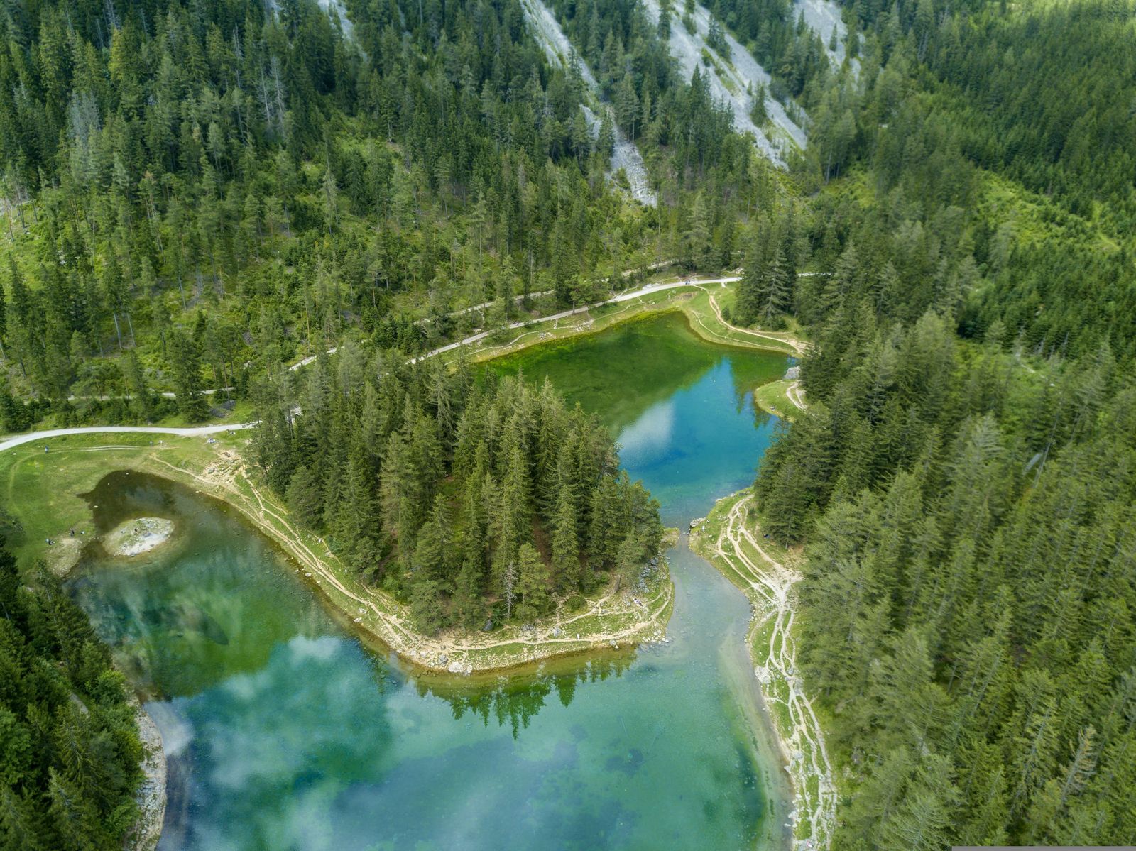Der Grüne See in der Steiermark von oben