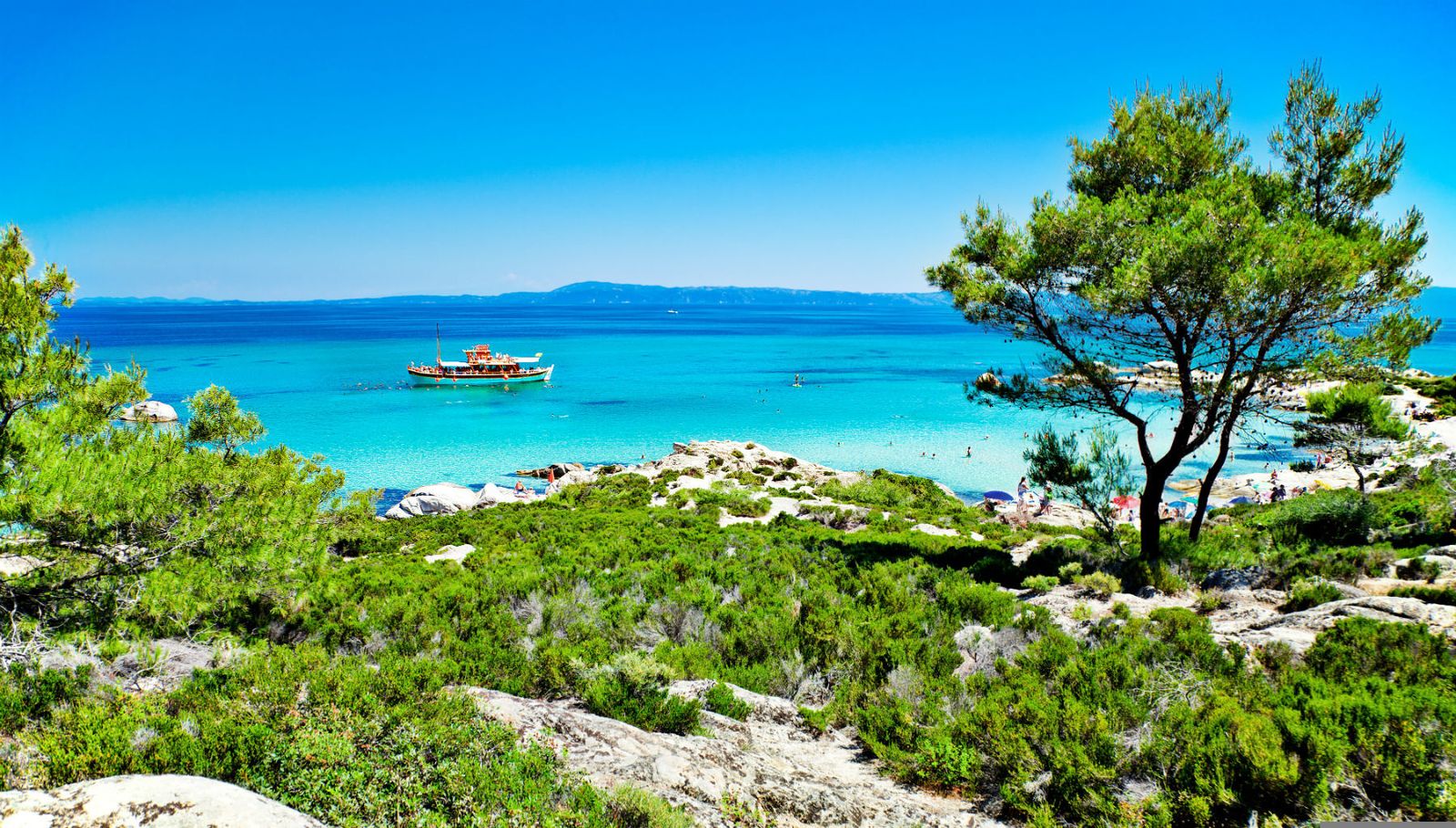 Prächtiger Portokali Strand - auch Orange Beach - auf der der Halbinsel Chalkidiki