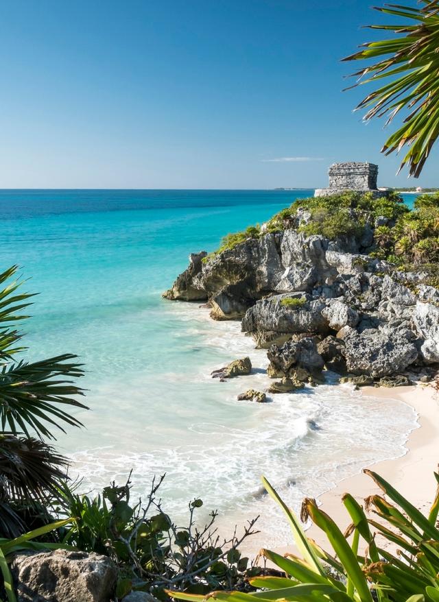 Mexiko Tulum Strand mit Ruine
