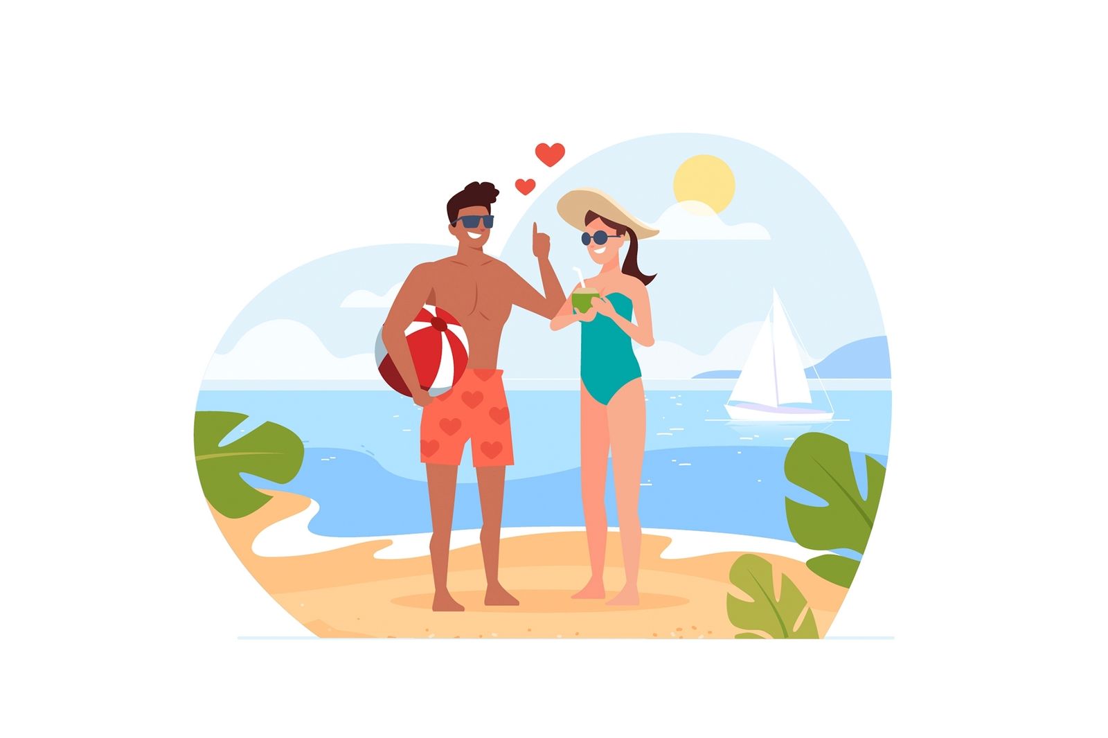 Illustration vom Date-Typ Beachlover